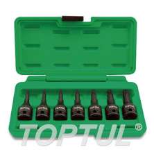 SIZE(T) 7PCS -3/8" DR. Star Bit Impact Socket Set 0