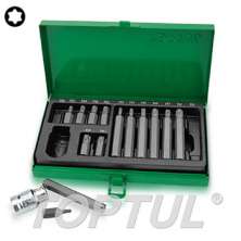 15PCS 1/2" DR. Hex Shank Star Insert Bit Set 0